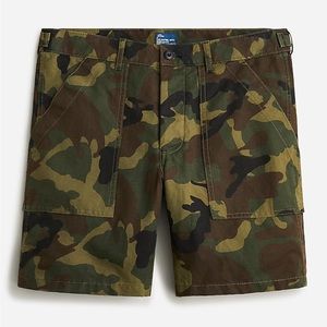 NWT J. Crew 8" Cotton-Linen Blend Camo Shorts sz 32
